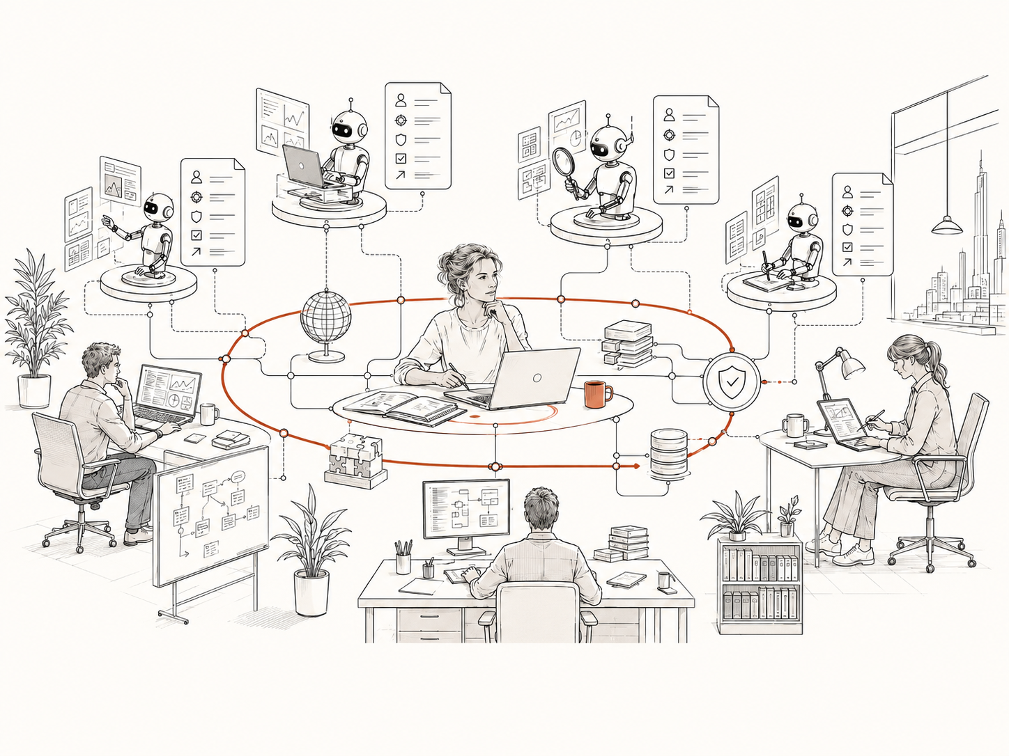 A team workspace where contracts, shared memory, and checks connect people and agents