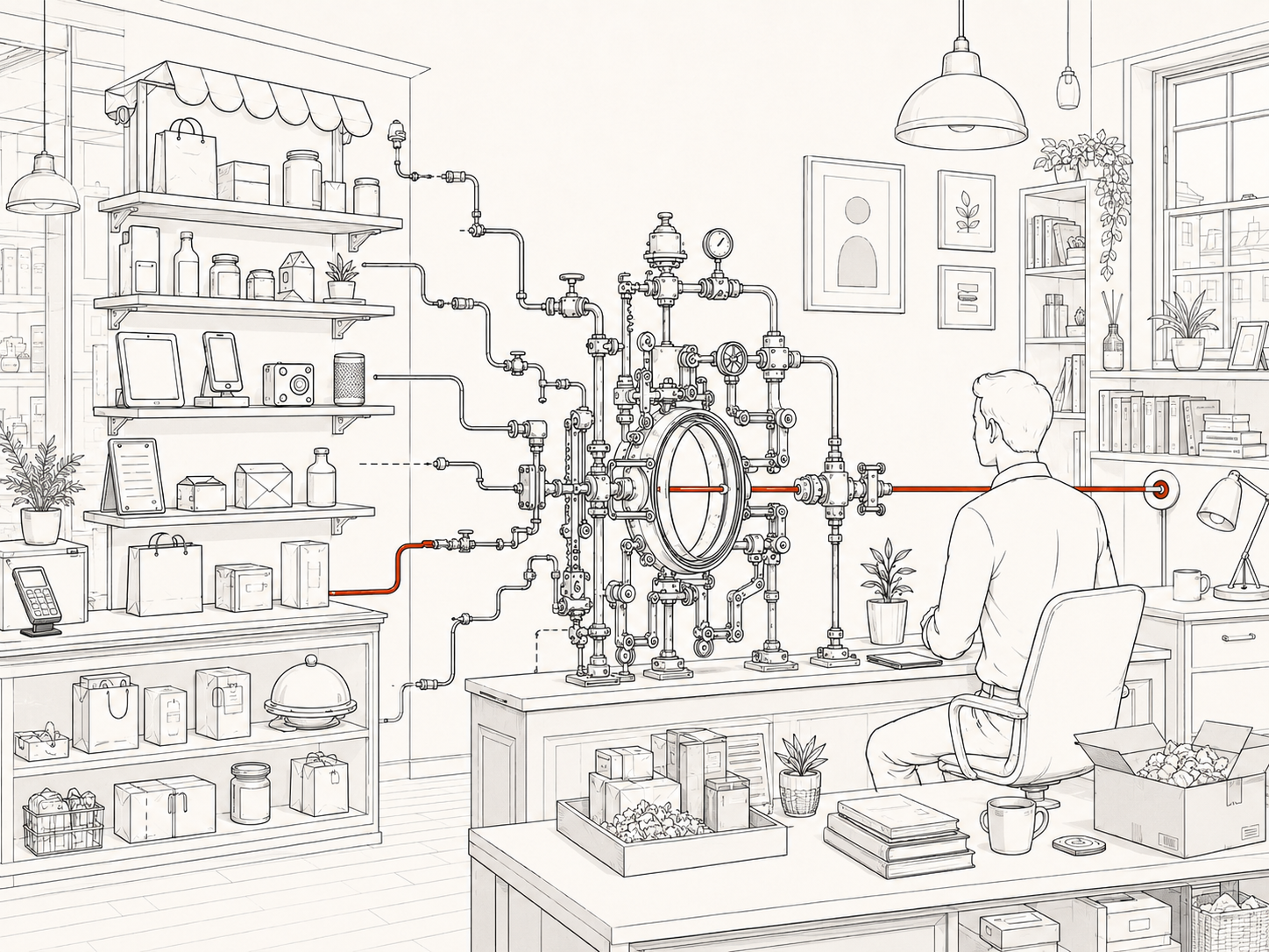 An agent stands between a buyer and several brands, then searches, compares, selects, and gives the person a shortlist
